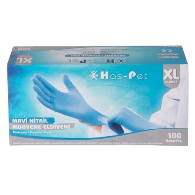 HAS-PET Mavi Nitril Eldiven (XL) 100'Lü